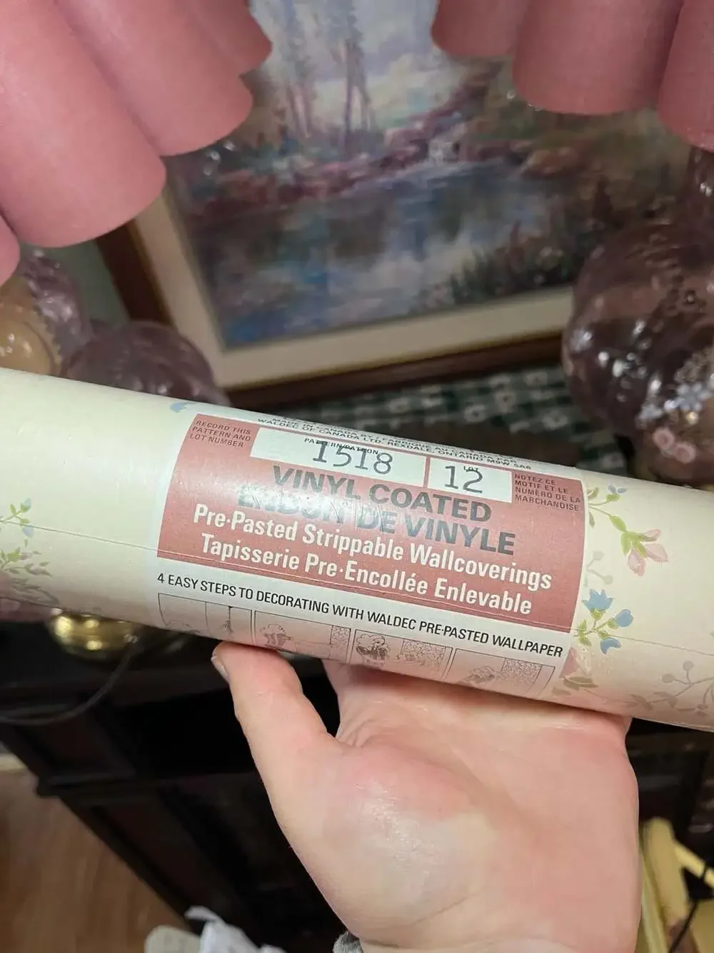 Waldec Vintage Floral Vinyl Coated Prepasted Strippable Wallpaper Roll Pattern 1